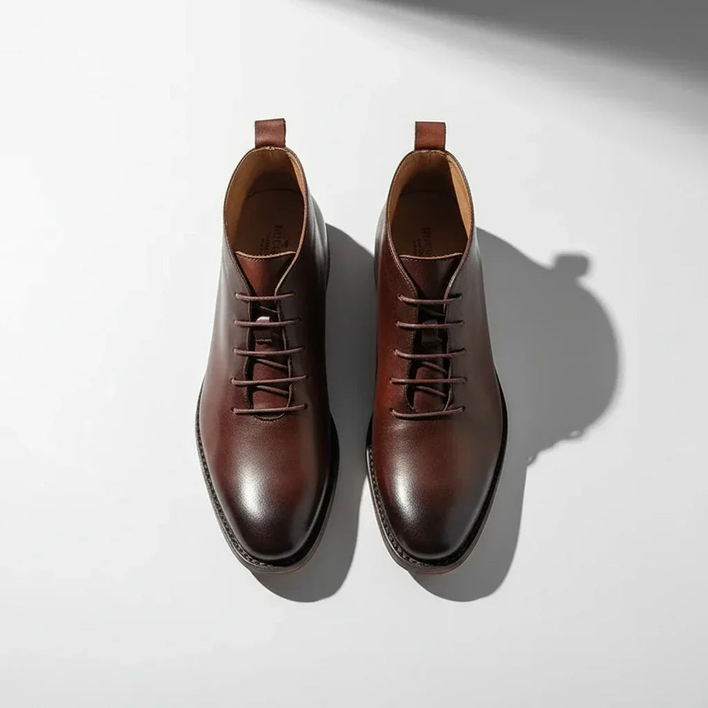 Nette schoenen heren van leer met veters en lage hak 1