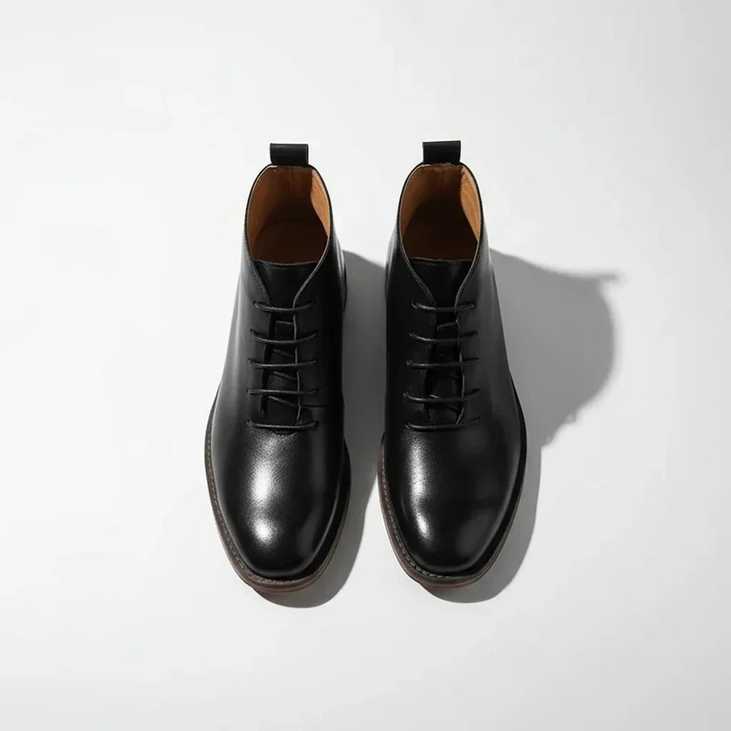 Nette schoenen heren van leer met veters en lage hak 2