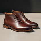 Nette schoenen heren van leer met veters en lage hak 3