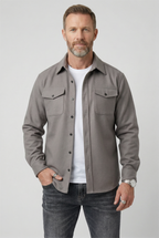 Overshirt heren met knoopsluiting en borstzakken 3