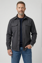 Overshirt heren met knoopsluiting en borstzakken 5