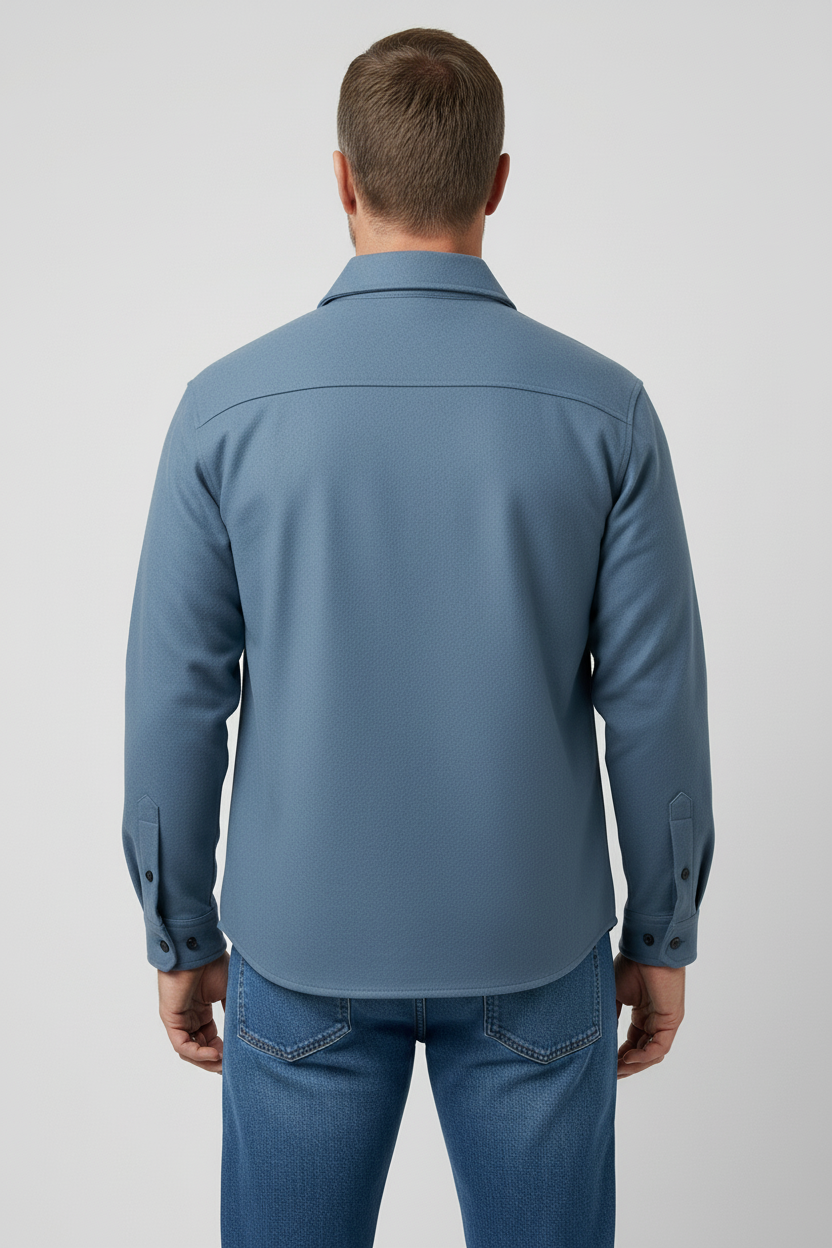 Overshirt heren met knoopsluiting en borstzakken 7