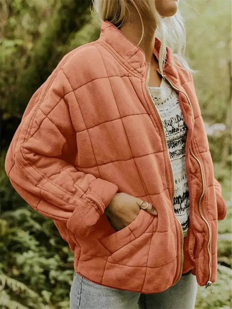 Oversized bomberjack dames met opstaande kraag en rits 10