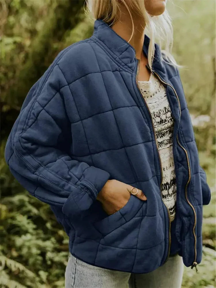 Oversized bomberjack dames met opstaande kraag en rits 11
