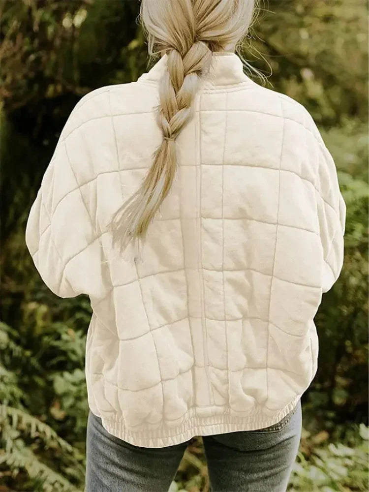 Oversized bomberjack dames met opstaande kraag en rits 13