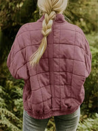 Oversized bomberjack dames met opstaande kraag en rits 16