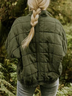Oversized bomberjack dames met opstaande kraag en rits 18