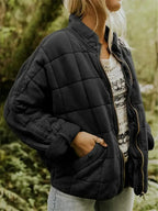 Oversized bomberjack dames met opstaande kraag en rits 2