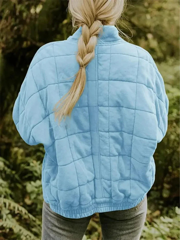 Oversized bomberjack dames met opstaande kraag en rits 21