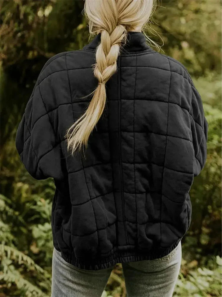 Oversized bomberjack dames met opstaande kraag en rits 22
