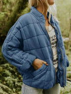 Oversized bomberjack dames met opstaande kraag en rits 3