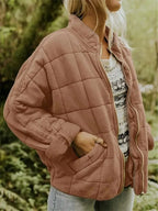 Oversized bomberjack dames met opstaande kraag en rits 5