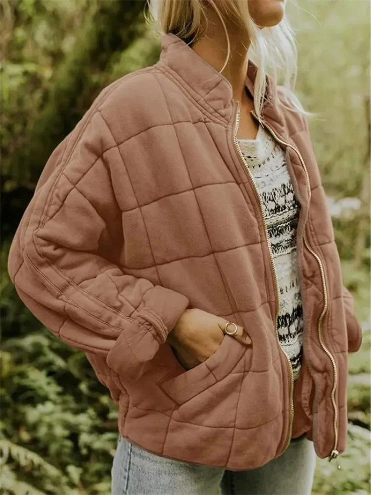 Oversized bomberjack dames met opstaande kraag en rits 5