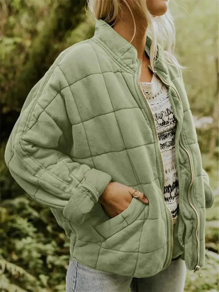 Oversized bomberjack dames met opstaande kraag en rits 6