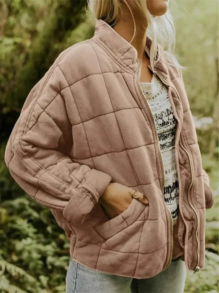 Oversized bomberjack dames met opstaande kraag en rits 8