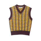 Oversized gebreide spencer dames met ruit en V-hals 4
