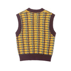Oversized gebreide spencer dames met ruit en V-hals 5