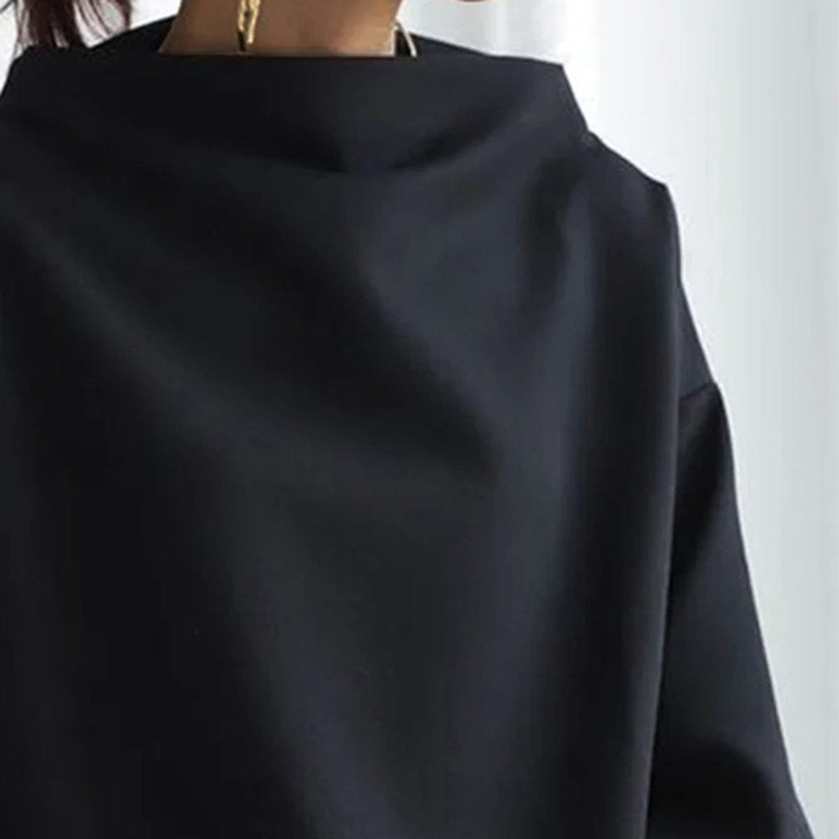 Oversized gebreide trui dames met col en lange mouwen 5