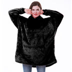 Oversized hoodie deken dames met capuchon en zachte sherpa voering 2