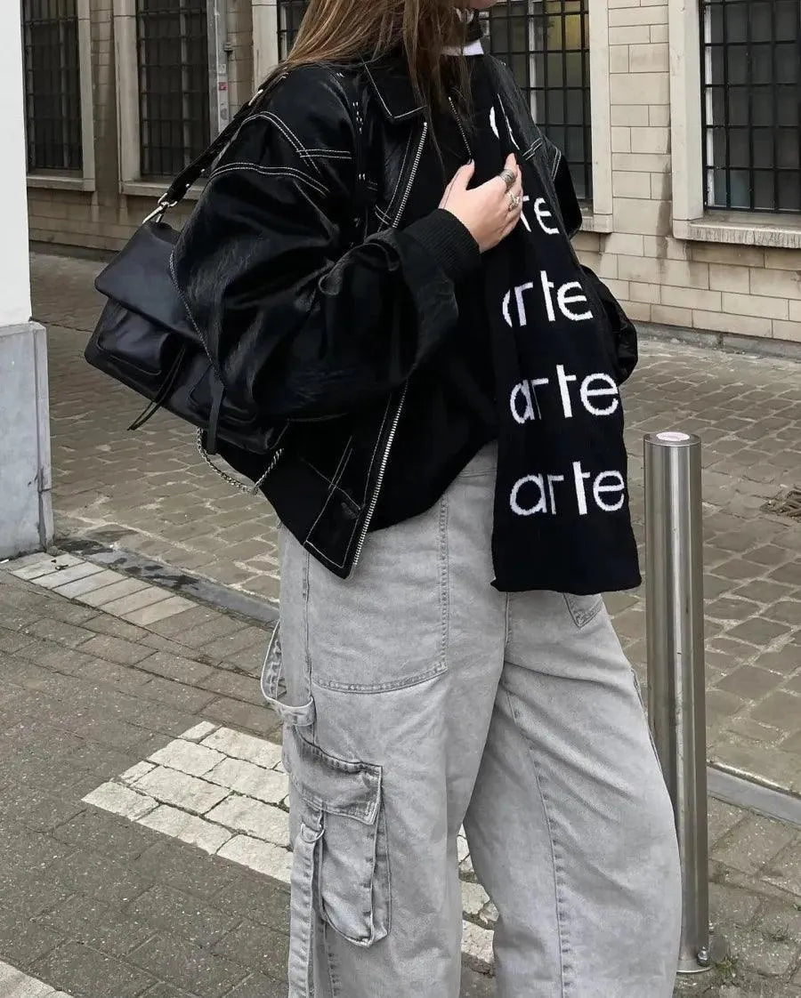 Oversized jas dames met contraststiksel en relaxte pasvorm 4