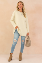 Oversized longsleeve tuniek dames met ronde hals en lange mouwen 6