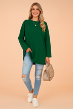 Oversized longsleeve tuniek dames met ronde hals en lange mouwen 7