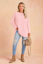 Oversized longsleeve tuniek dames met ronde hals en lange mouwen 8