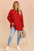 Oversized longsleeve tuniek dames met ronde hals en lange mouwen 9
