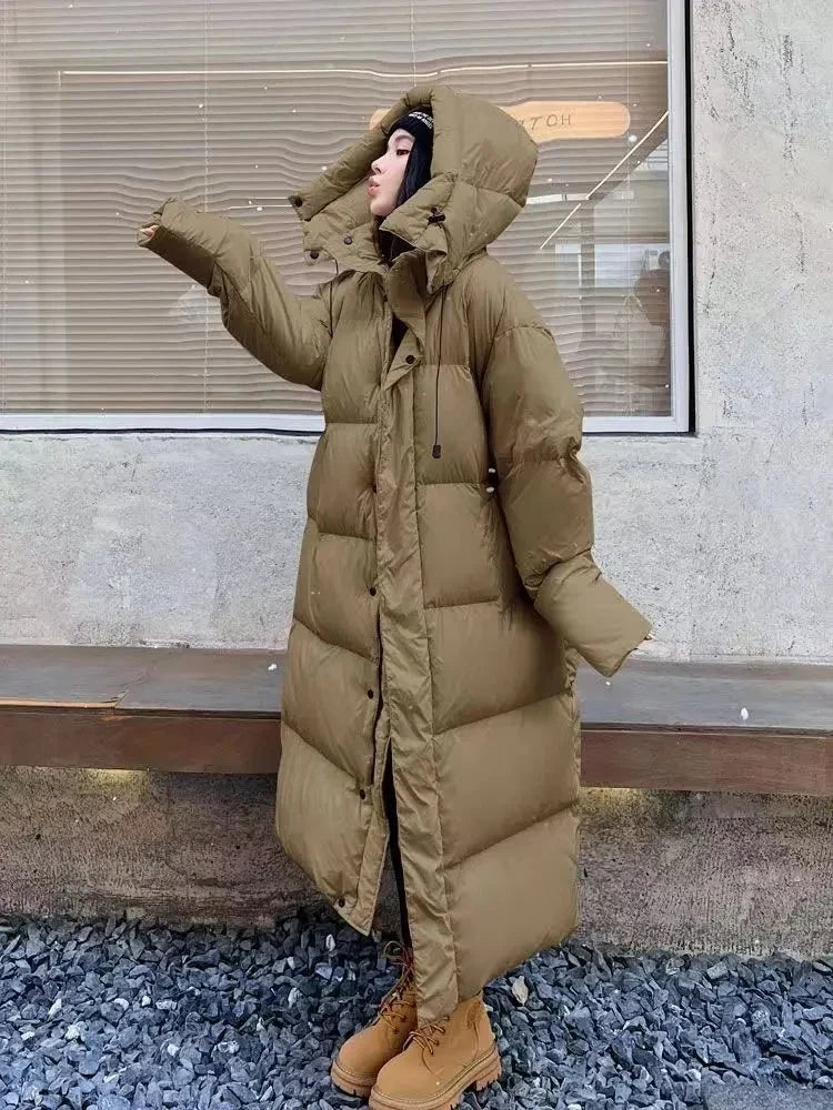 Oversized parka winterjas dames met verstelbare pasvorm 1