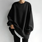 Oversized trui dames met ronde hals en gedropte mouwen 2