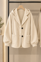Oversized vest dames met capuchon en ribfluwelen uitstraling 9