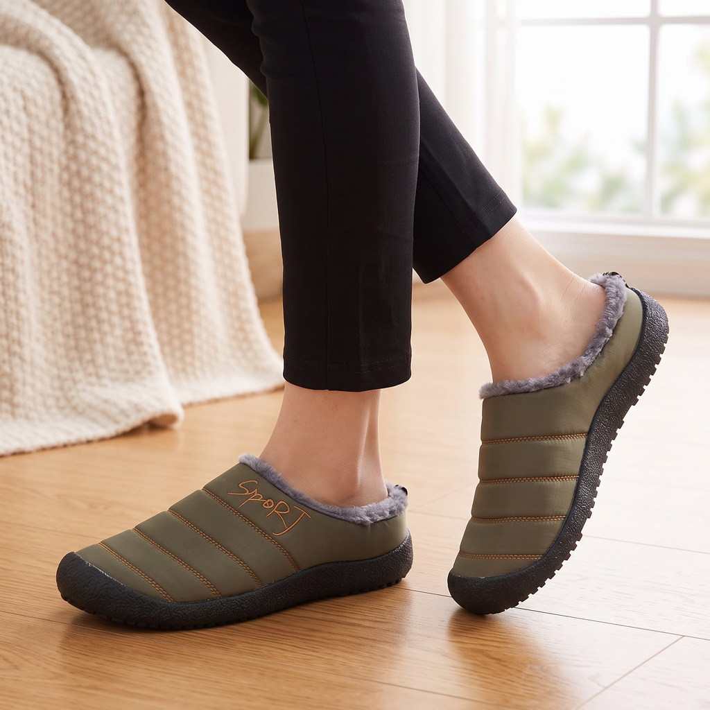 Pantoffels dames gevoerd met antislipzool 2
