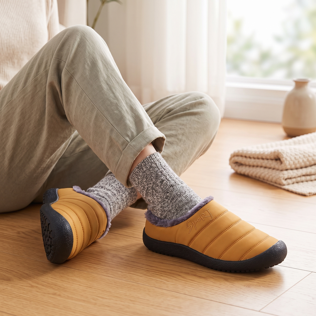 Pantoffels dames gevoerd met antislipzool 4