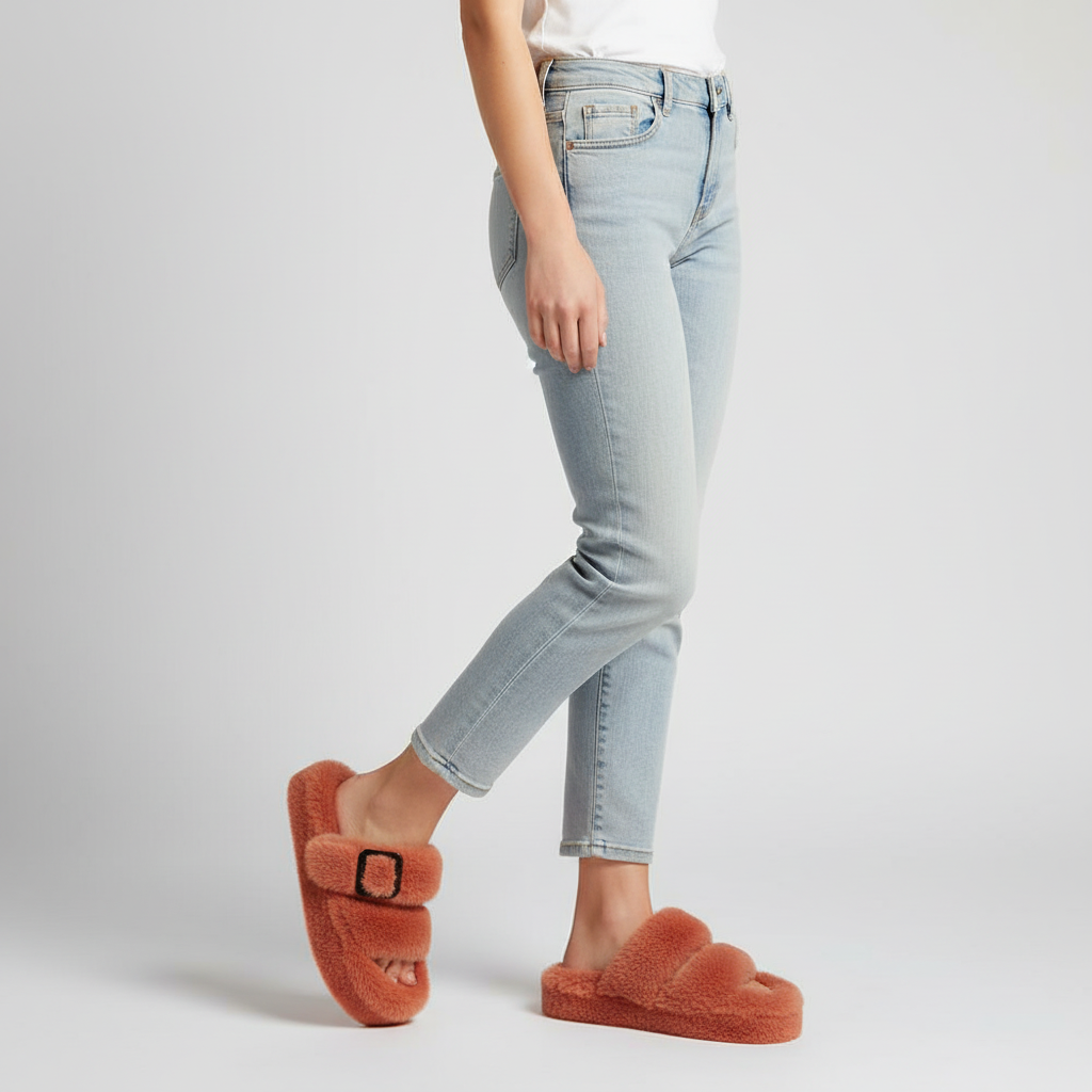 Pantoffels dames met fleecevoering en antislipzool 4