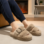 Pantoffels dames met fleecevoering en antislipzool 6
