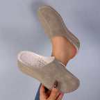 Pantoffels dames met gesloten neus en stevige platte zool 3