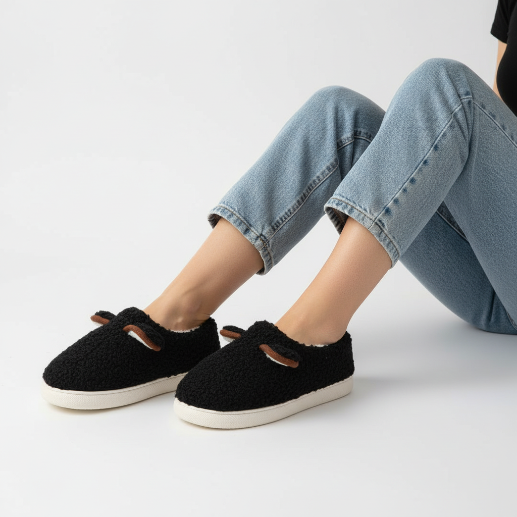 Pantoffels dames met plateauzool en zachte voering 4
