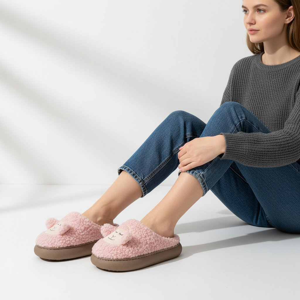 Pantoffels dames met plateauzool en zachte voering 5