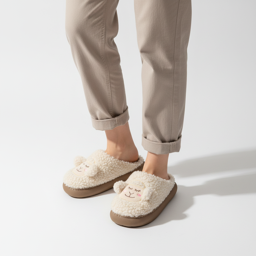 Pantoffels dames met plateauzool en zachte voering 6