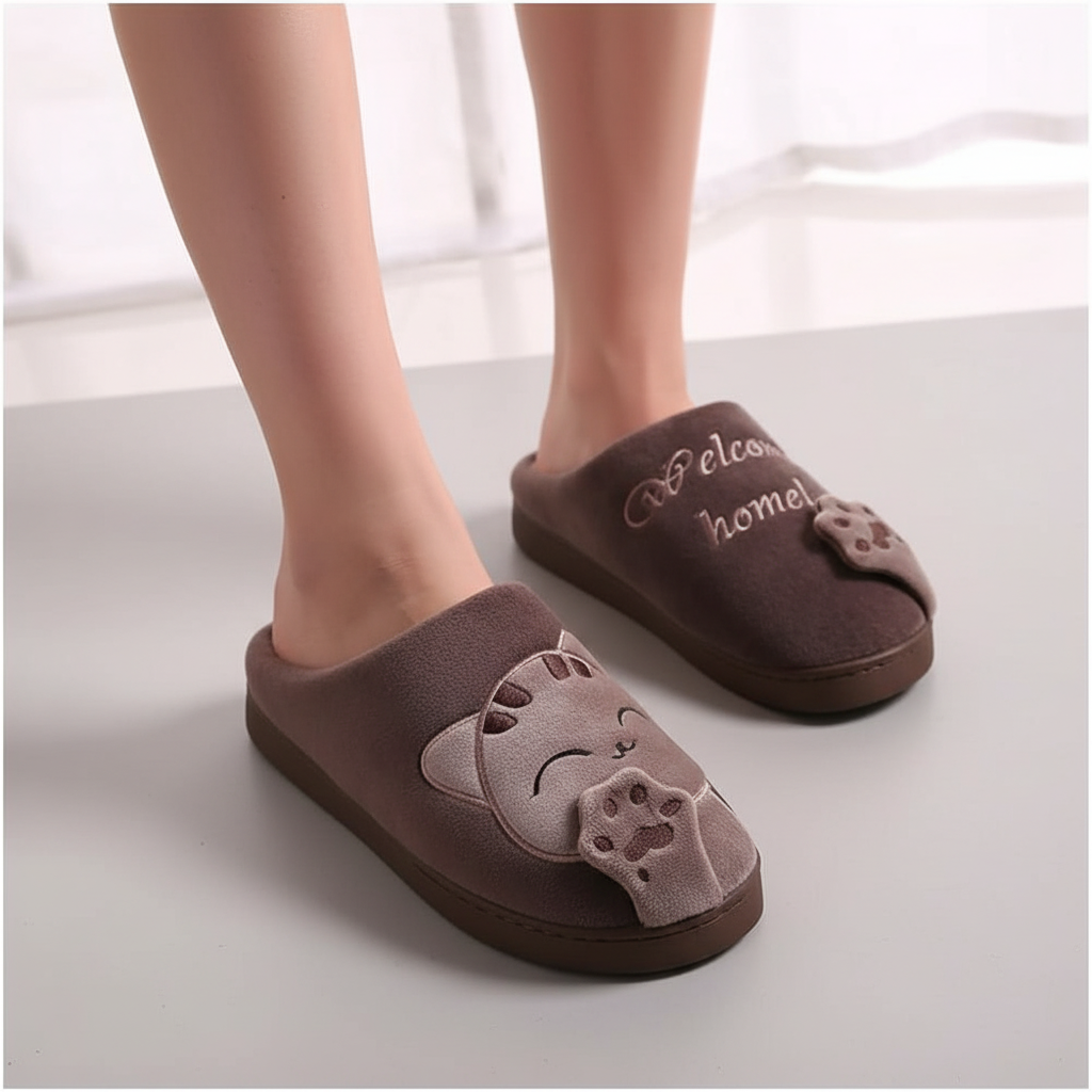 Pantoffels dames met schattig dierenmotief en dichte hiel 11