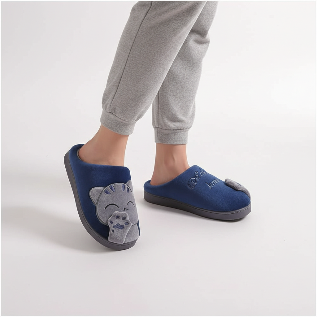 Pantoffels dames met schattig dierenmotief en dichte hiel 5