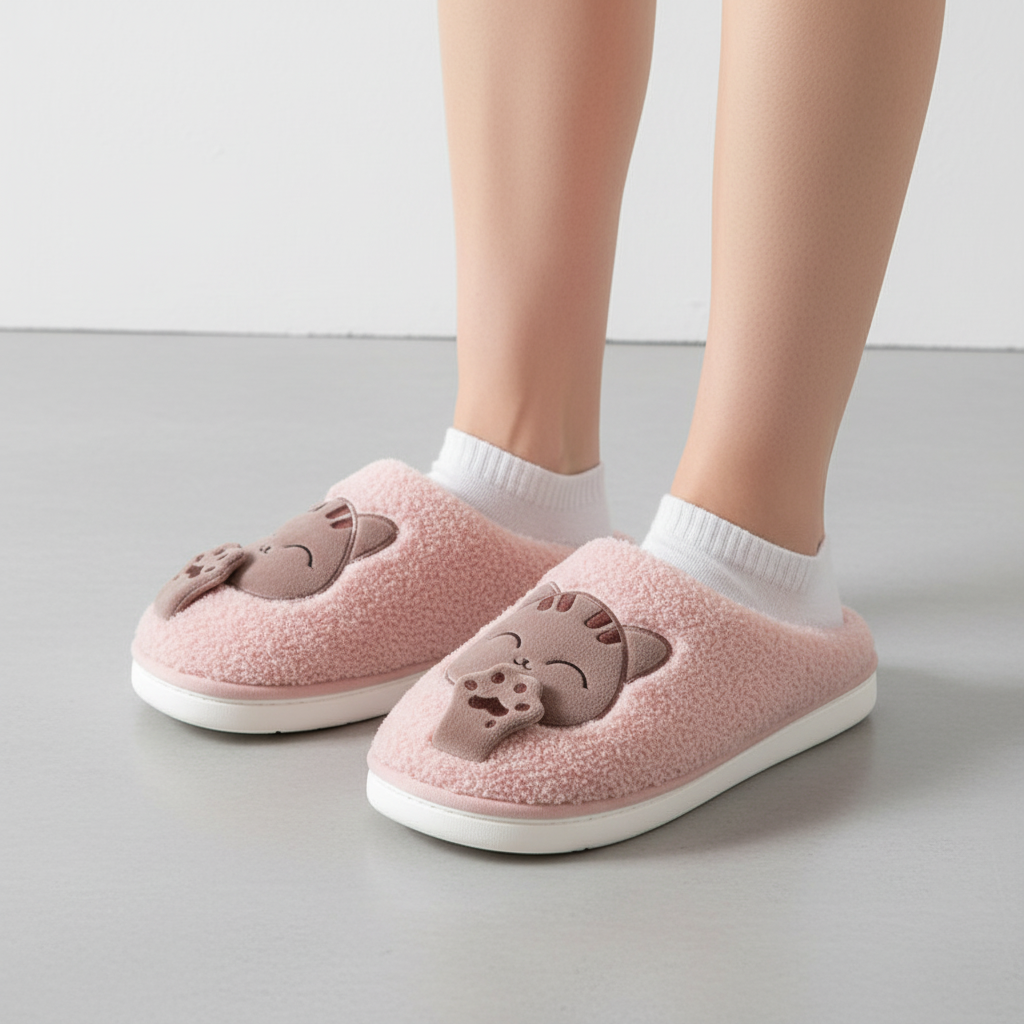 Pantoffels dames met schattig dierenmotief en dichte hiel 8