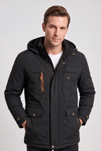 Parka heren met capuchon en fleecevoering voor de winter 1