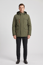 Parka heren met capuchon en fleecevoering voor de winter 2