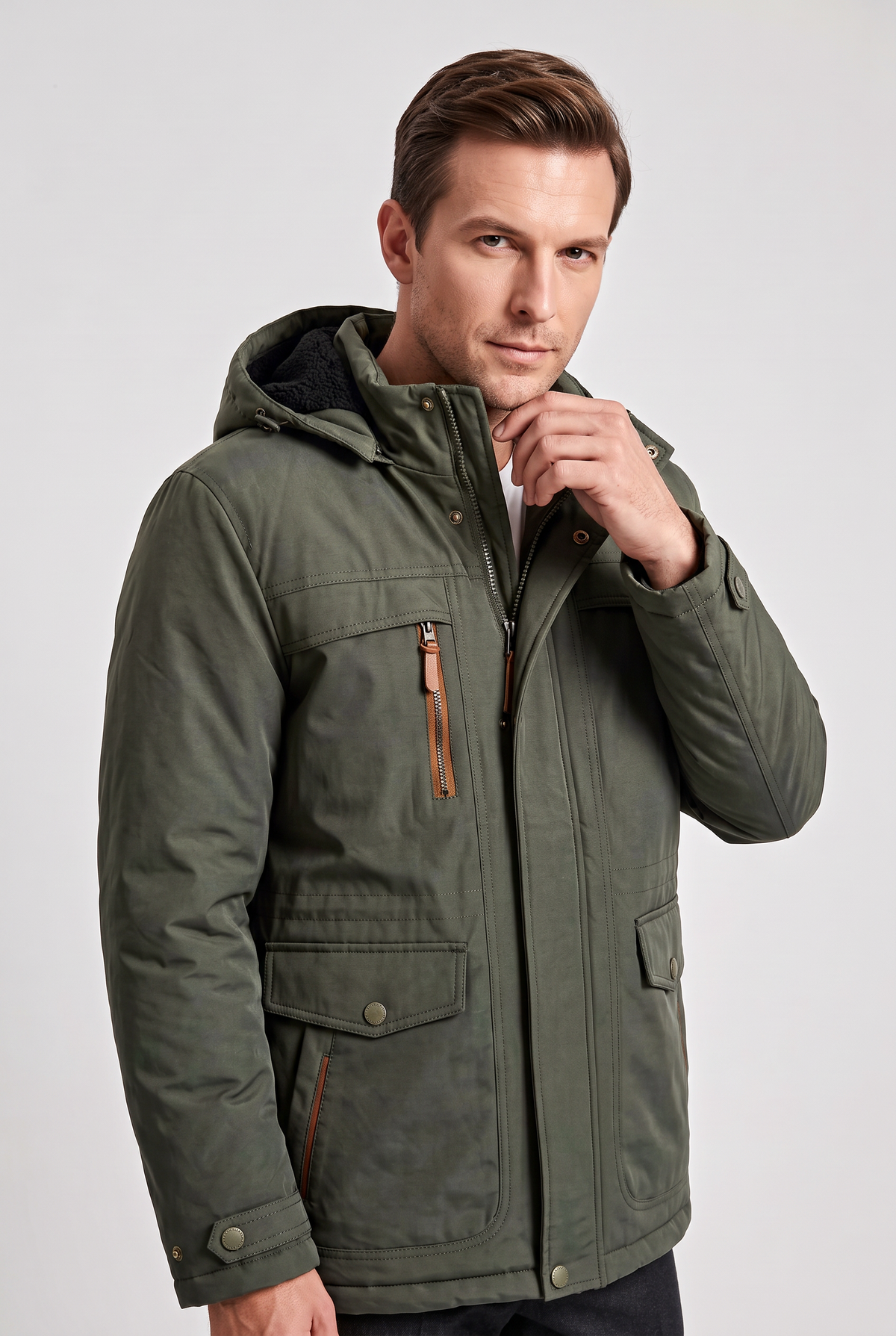 Parka heren met capuchon en fleecevoering voor de winter 4