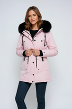 Parka winterjas dames met capuchon van imitatiebont 4