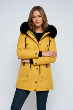 Parka winterjas dames met capuchon van imitatiebont 6