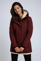 Parka winterjas dames met fleece capuchon en getailleerde coupe 2
