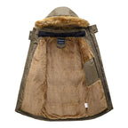 Parka winterjas heren gewatteerd met bontrand capuchon 5