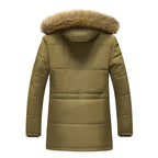 Parka winterjas heren gewatteerd met bontrand capuchon 6